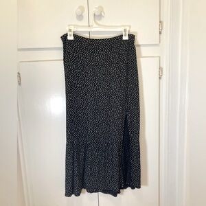 Black and White Polka Dot Midi Skirt